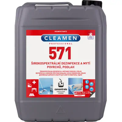 CLEAMEN 571 concentrate širokospektrální dezinfekce a mytí povrchů, podlah 5 l